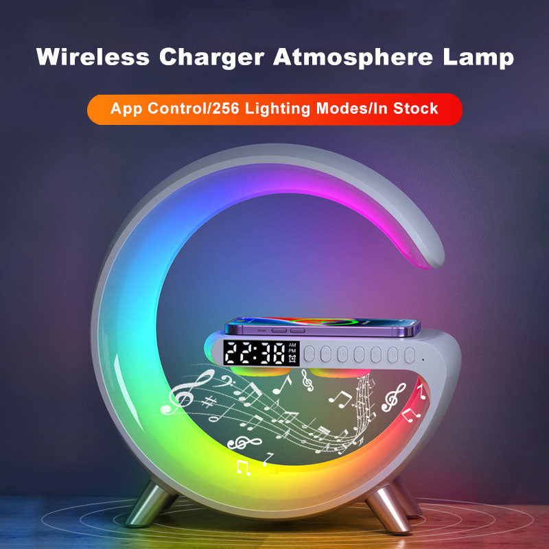 2023 IllumiBeat: Smart LED Lamp with Speaker, Wireless Charger & Atmosphere Effects - App Control for Bedroom & Home Decor
