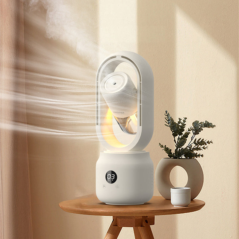 Summer Water Cooled Spray Mist Electric Fan USB Rechargeable Portable Wireless Air Humidifier Bladeless Ventilator Table Fan